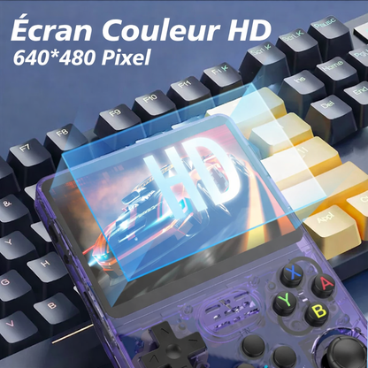 Console de jeux rétro BOYHOM R36S avec écran couleur HD 3,5 pouces 640×480, affichage IPS et design portable