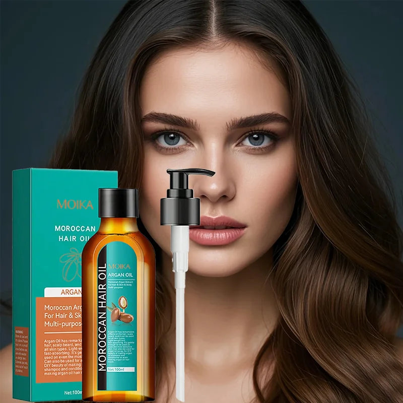 Huile capillaire légère apportant douceur et brillance aux cheveux secs