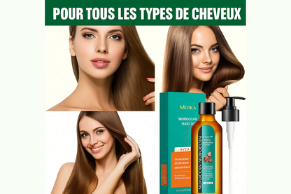 Huile capillaire essentielle nourrissante pour cheveux doux, souples et protégés
