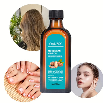 Flacon d’huile capillaire hydratante pour cheveux brillants et soyeux