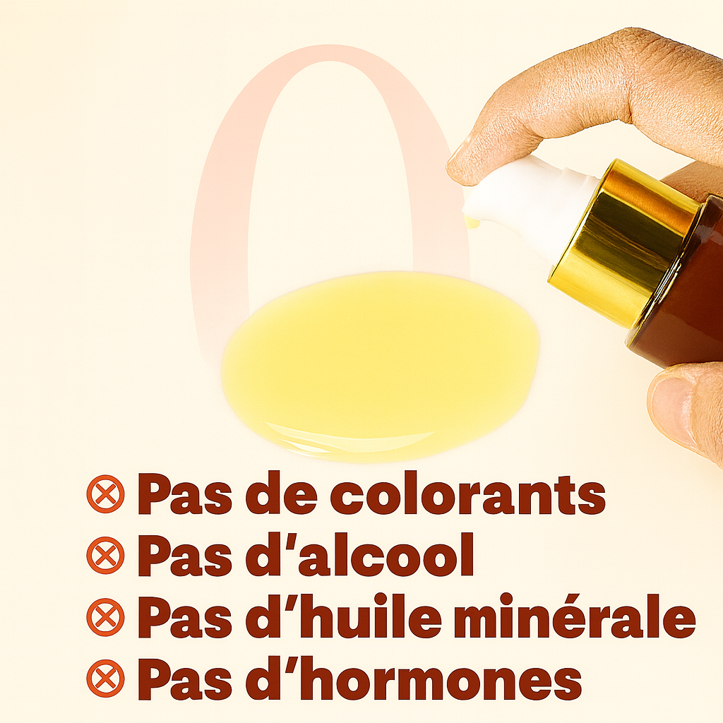 Texture fluide du sérum capillaire PURC, facile à appliquer, nourrit sans graisser les cheveux