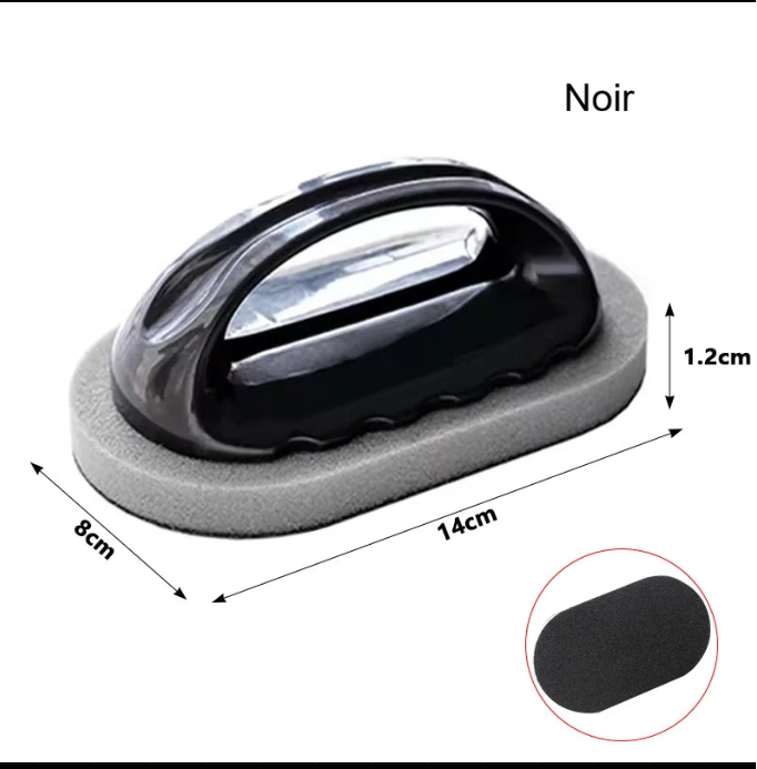 Brosse Magic Emery noire avec dimensions 14 cm x 8 cm x 1,2 cm