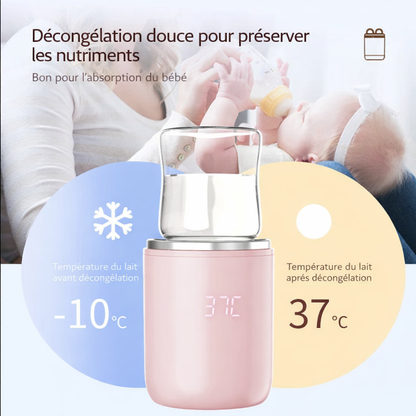 Chauffe-biberon portable XIMYRA N1S pour décongélation douce du lait maternel de -10°C à 37°C