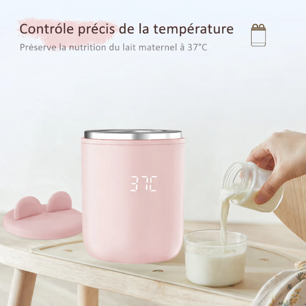 Chauffe-biberon portable XIMYRA N1S rose avec contrôle précis de la température à 37°C