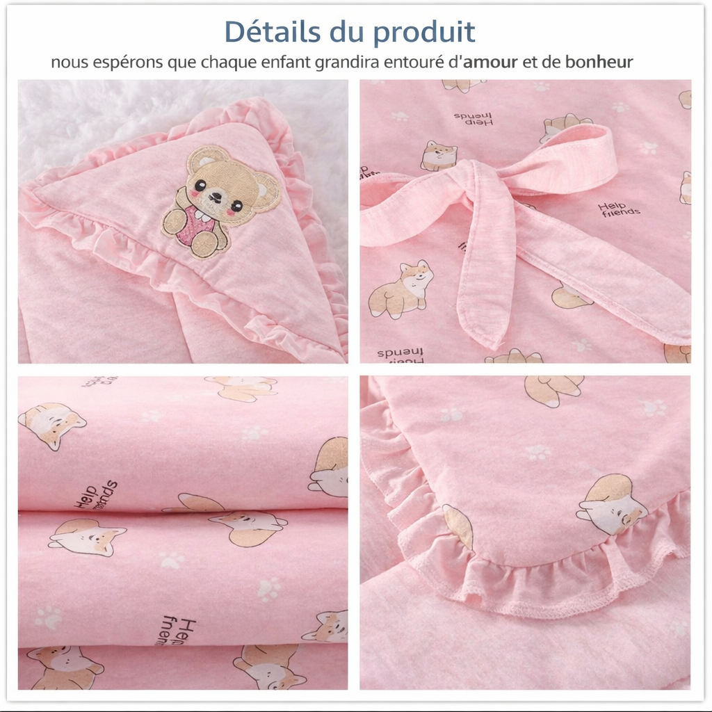 details-couverture-emmaillotage-bebe-coton-rose-capuche-brodee