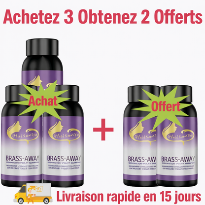 Offre promotionnelle shampooing violet : achetez 3 produits et obtenez 2 offerts avec livraison rapide