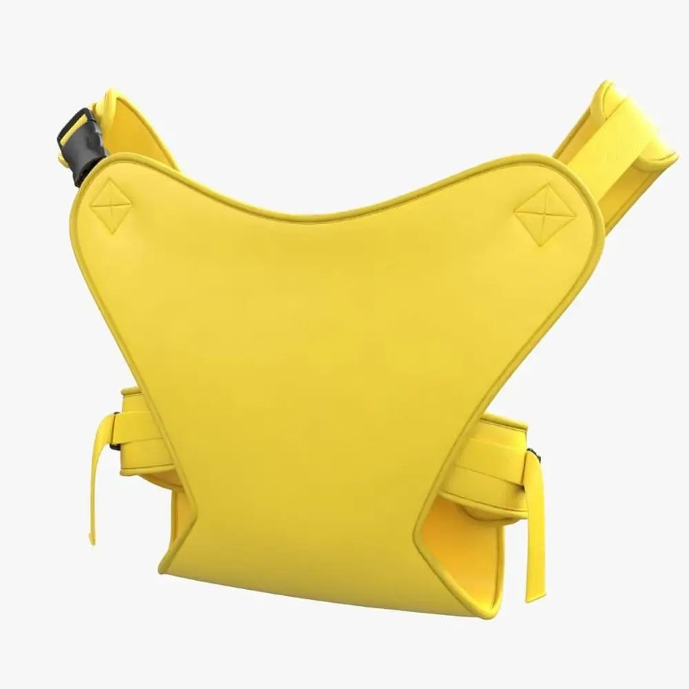 Porte-bébé aquatique jaune ajustable, modèle ergonomique et confortable pour bébé, vue de face