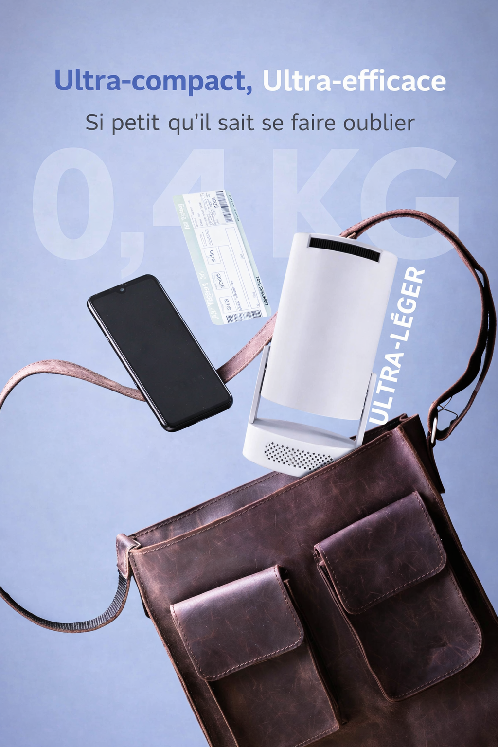 Projecteur portable Magcubic HY300 Pro+ ultra-compact et léger, facile à transporter dans un sac, idéal pour voyages et divertissement nomade