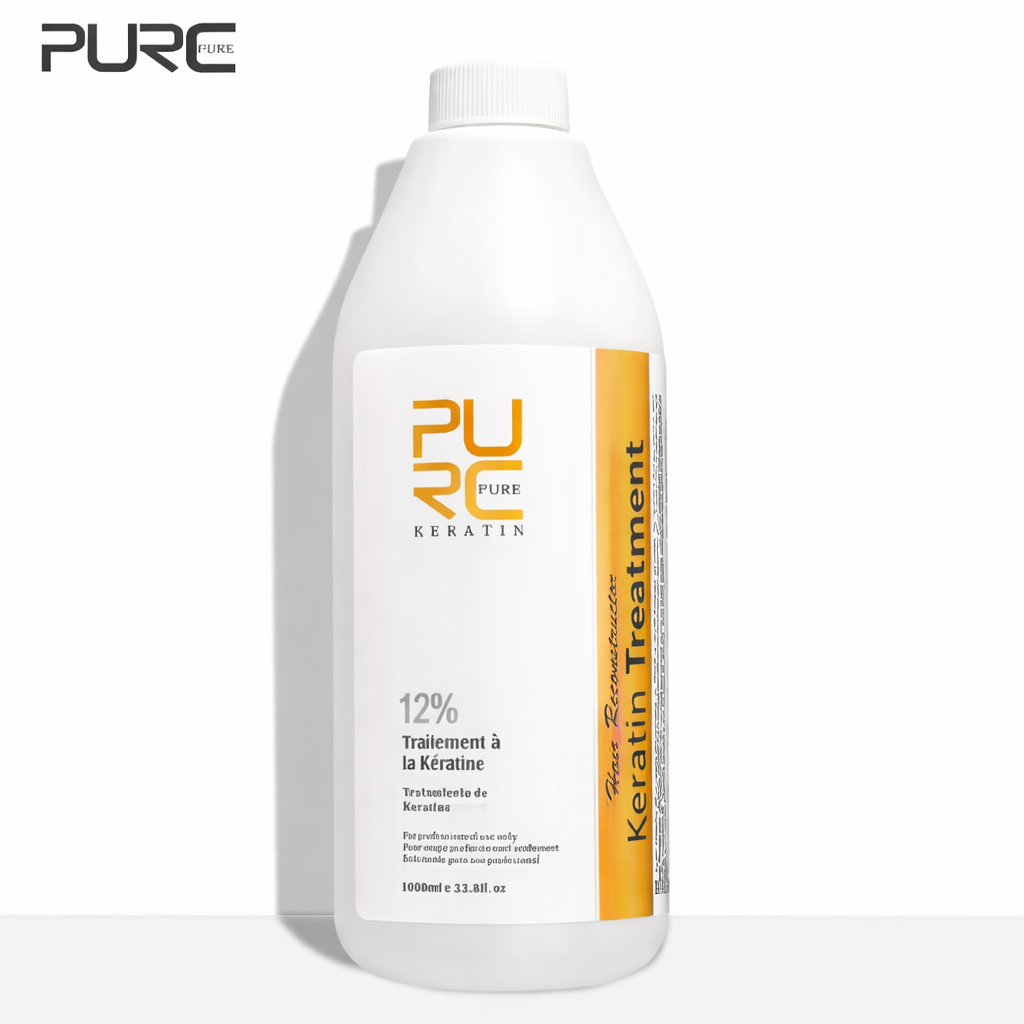 Flacon de traitement lissant à la kératine PURC 12 % pour cheveux, usage professionnel, format 1000 ml